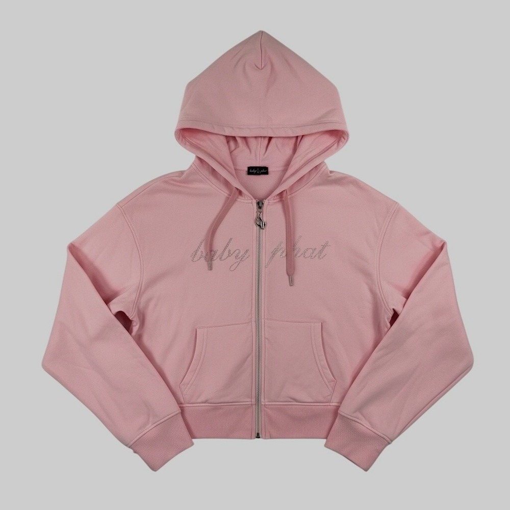 Baby Phat Zip Up Hoodie XL Pink Y2K Rhinestone Logo McBling trap